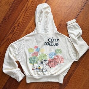 Peanuts (Snoopy) Cropped Zip-up Hoodie size medium juniors New